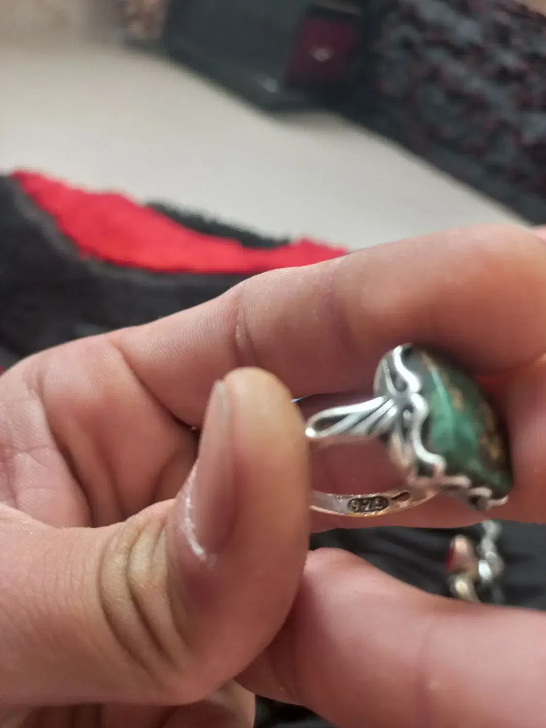 انگشتر فیروزه با رکاب نقره|جواهرات|ایلام, |دیوار