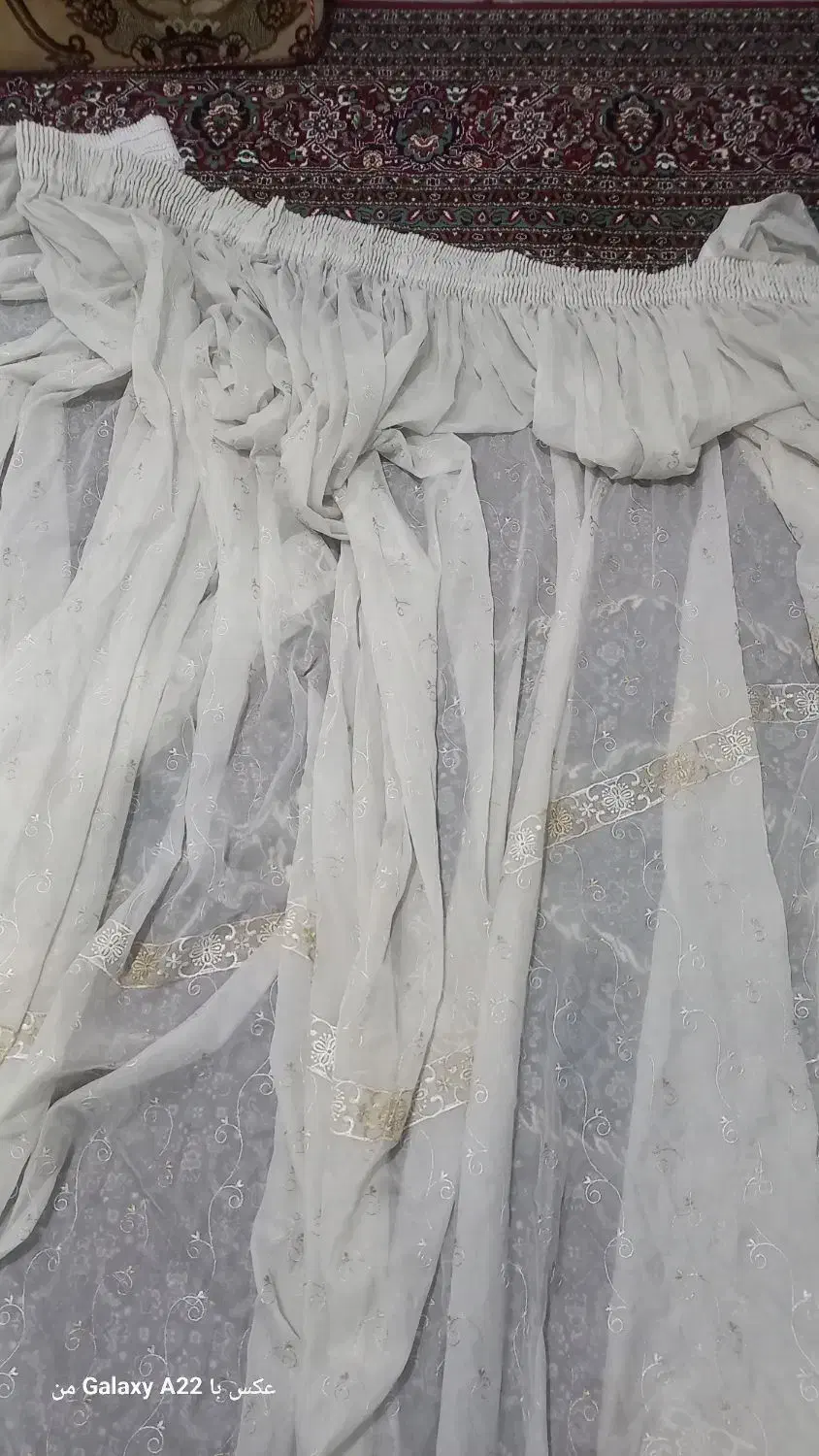 پرده حریر نباتی طرح دار|پرده، رانر، رومیزی|کامیاران, |دیوار