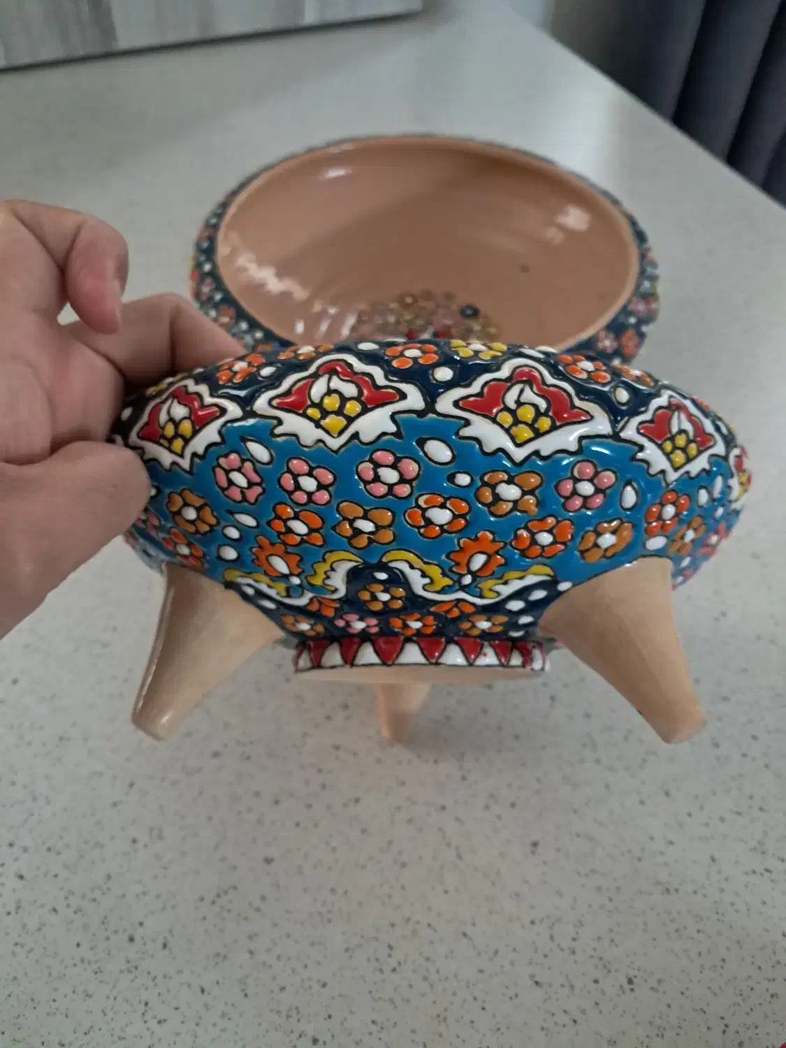 ظروف سفالی میناکاری|صنایع دستی و سایر لوازم تزئینی|ری, دیلمان|دیوار