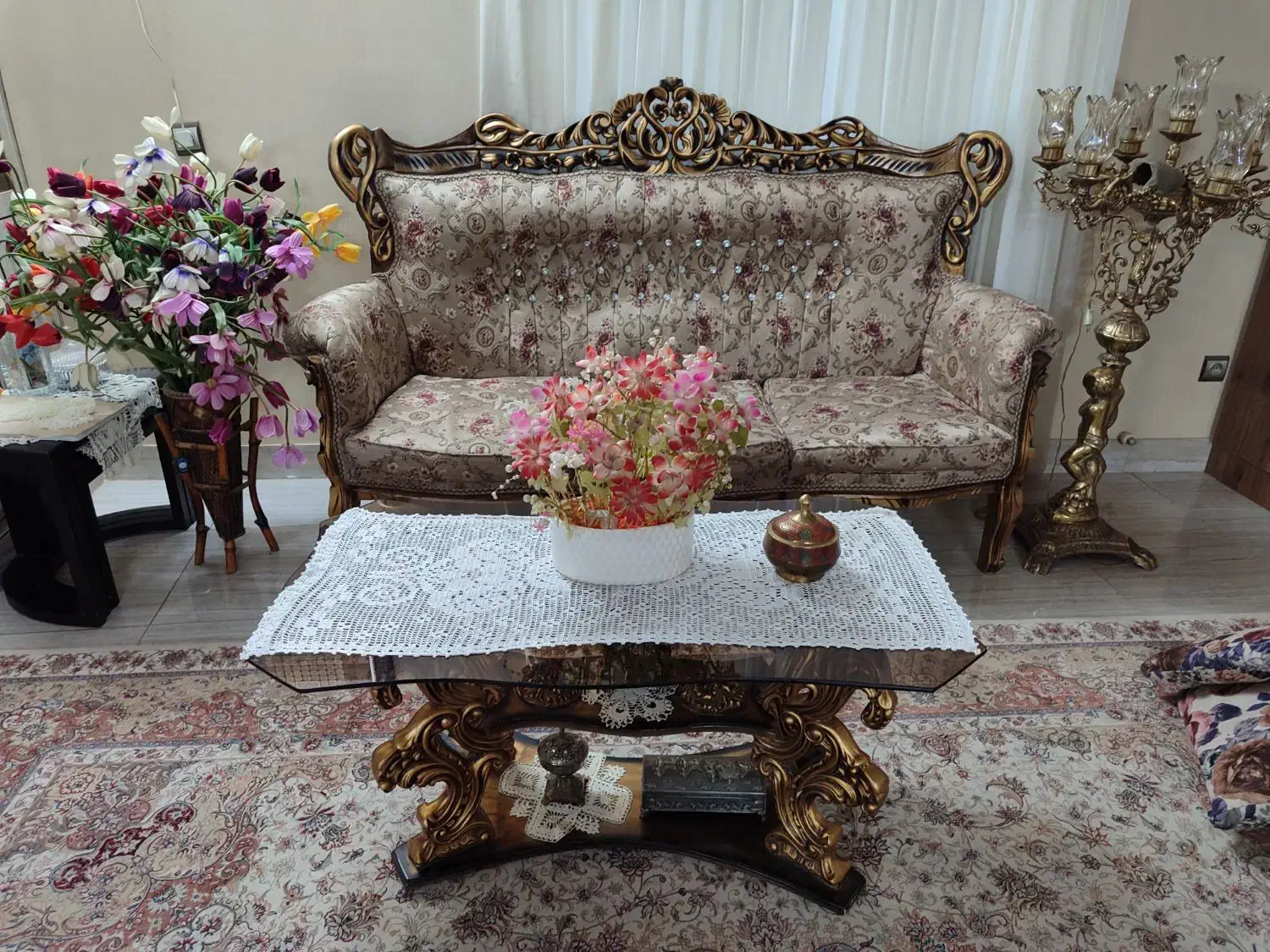 مبل استیلهه نه نفره|مبلمان خانگی و میز عسلی|آبیک, |دیوار