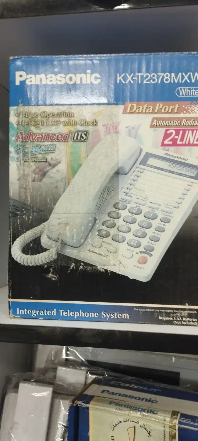 تلفن دوخط بیسیم و سیم دار پاناسونیک|تلفن رومیزی|کاشان, زیارتی|دیوار