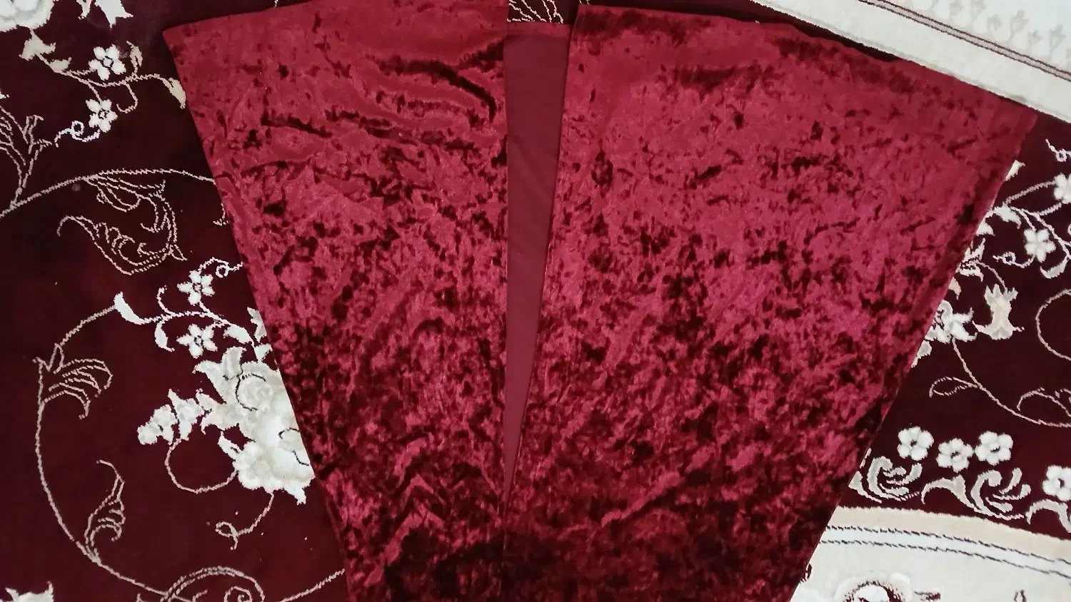 پیراهن مجلسی مخمل زرشکی|لباس|گناباد, |دیوار