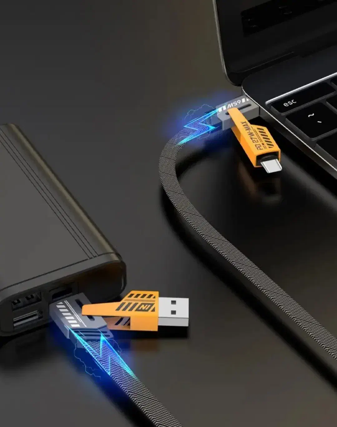 کابل تایپ c لایتنینگ چهار کاره فست شارژ 65w عمده|لوازم جانبی موبایل و تبلت|تهران, شهرک محلاتی|دیوار