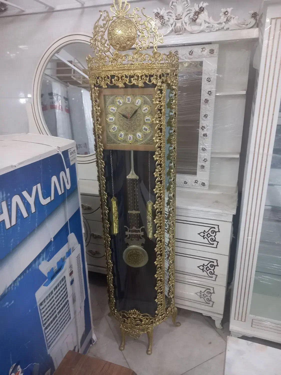 ساعت فلزی طلایی|ساعت دیواری و تزئینی|کرمان, |دیوار