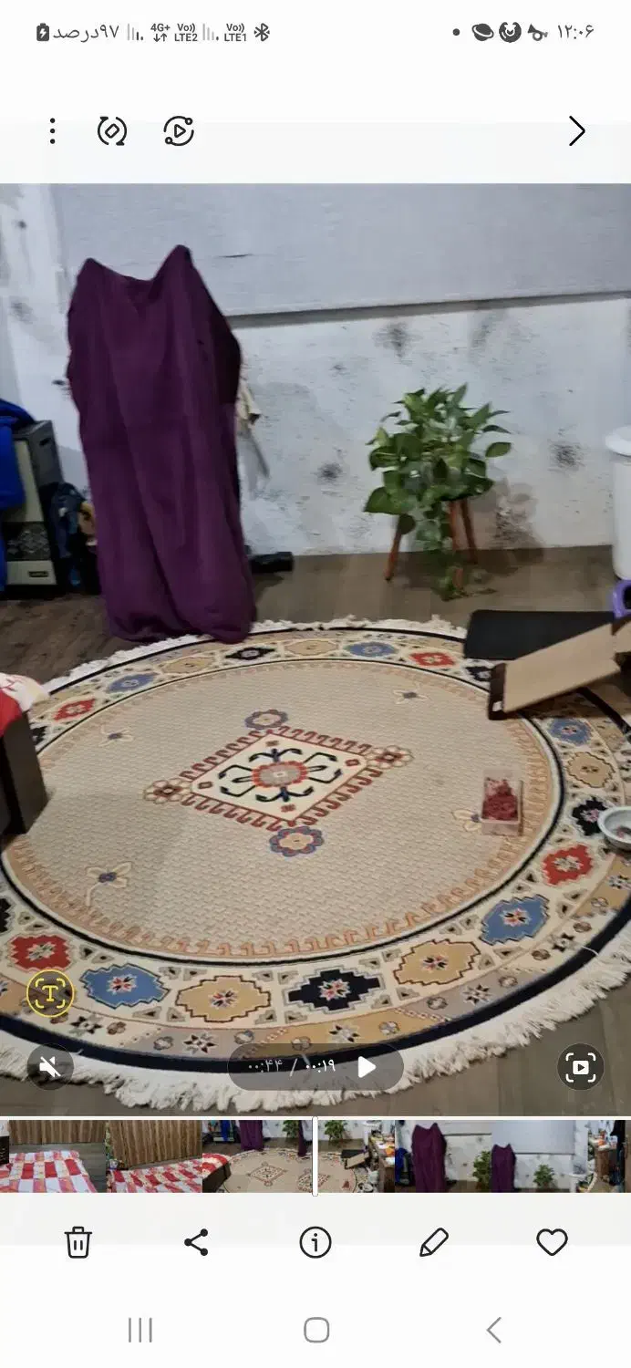 قالیچه گلیمی دومتر در دومتر|فرش|بندر انزلی, استادیوم|دیوار