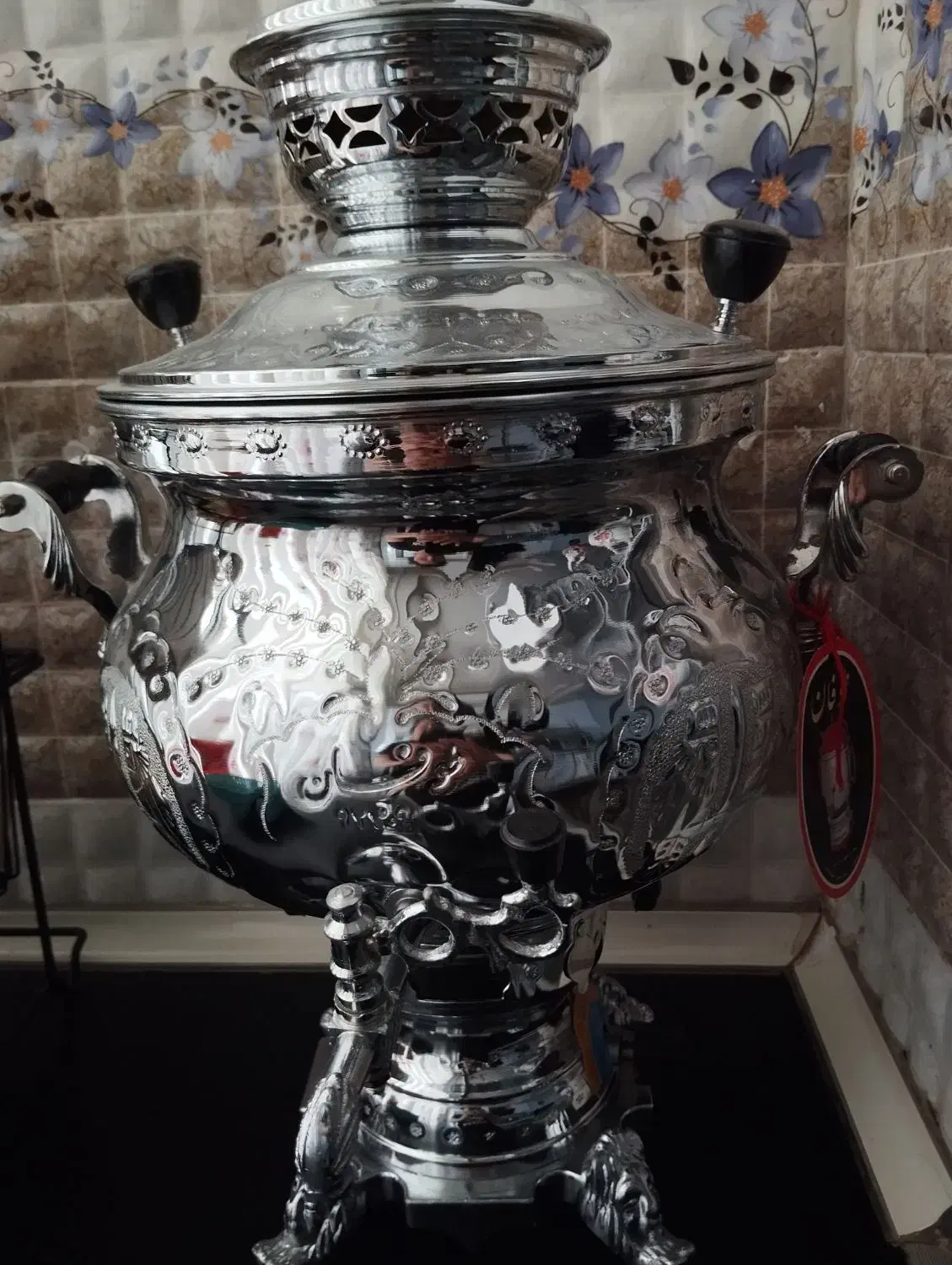 سماور نو قلم زنی قدیمی ضخیم 10 لیتری|سماور، چای‌ساز، قهوه‌ساز|قزوین, |دیوار