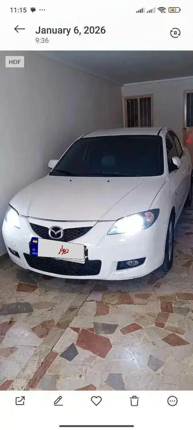 مزدا ۳ تیپ ۱  ۸۸|خودرو سواری و وانت|اصفهان, دشتستان|دیوار