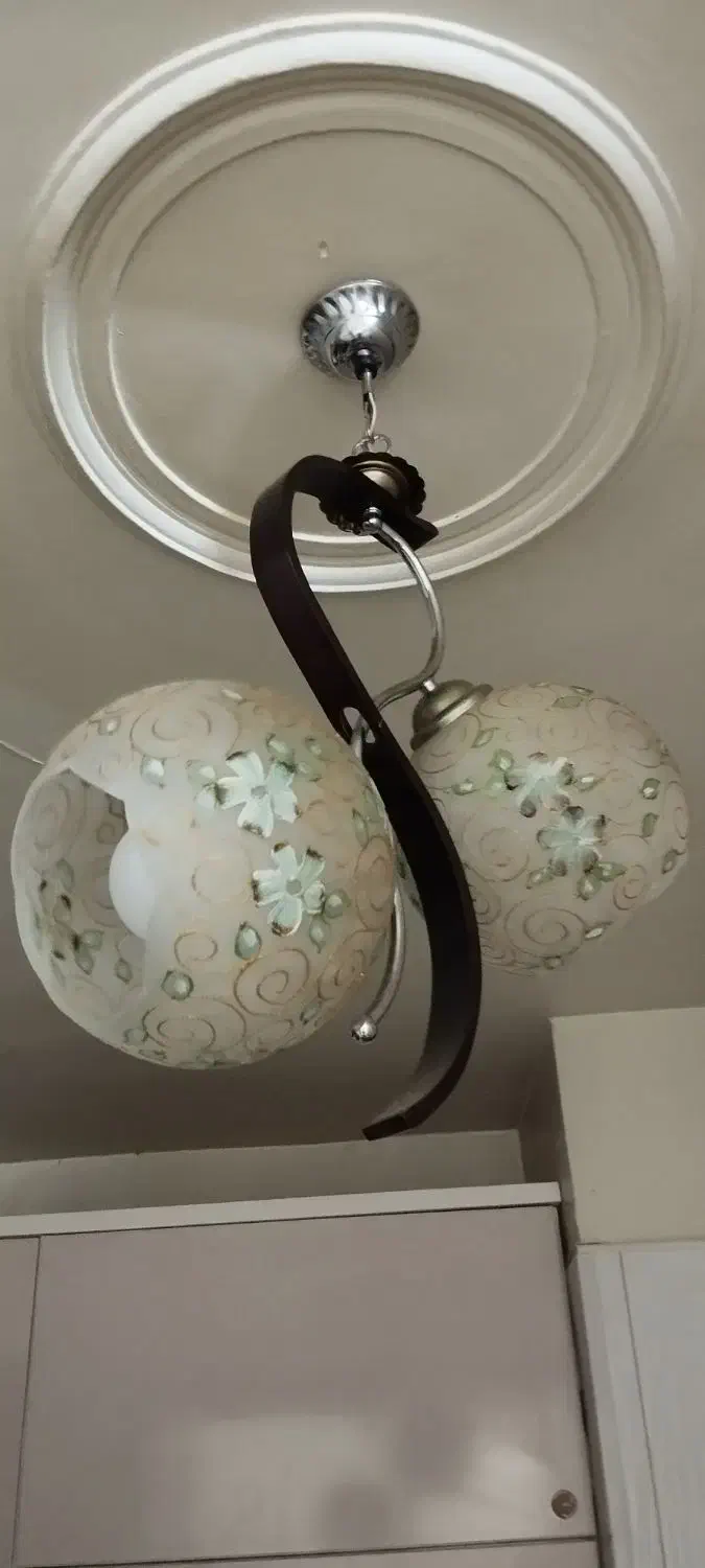 لوستر دو شاخه گل برجسته|لوستر و چراغ آویز|تهران, خواجه نصیر طوسی|دیوار