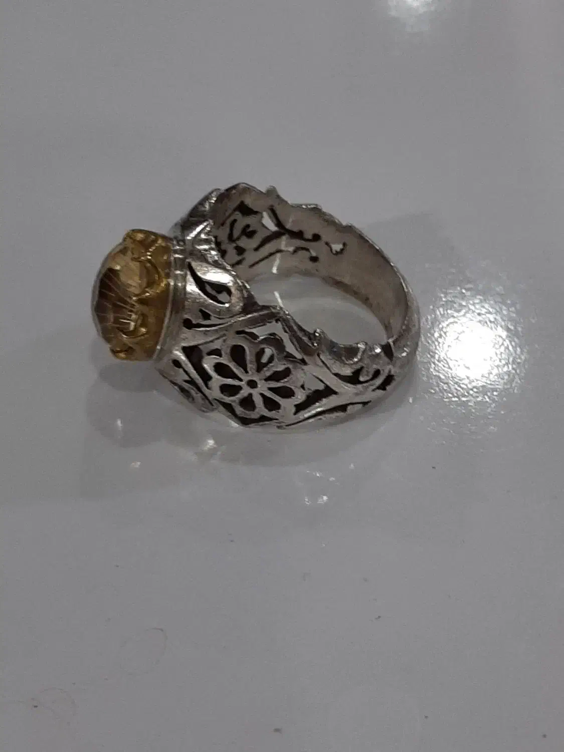 انگشتر نقره نگین سیترین|جواهرات|پرند, فاز ۴|دیوار