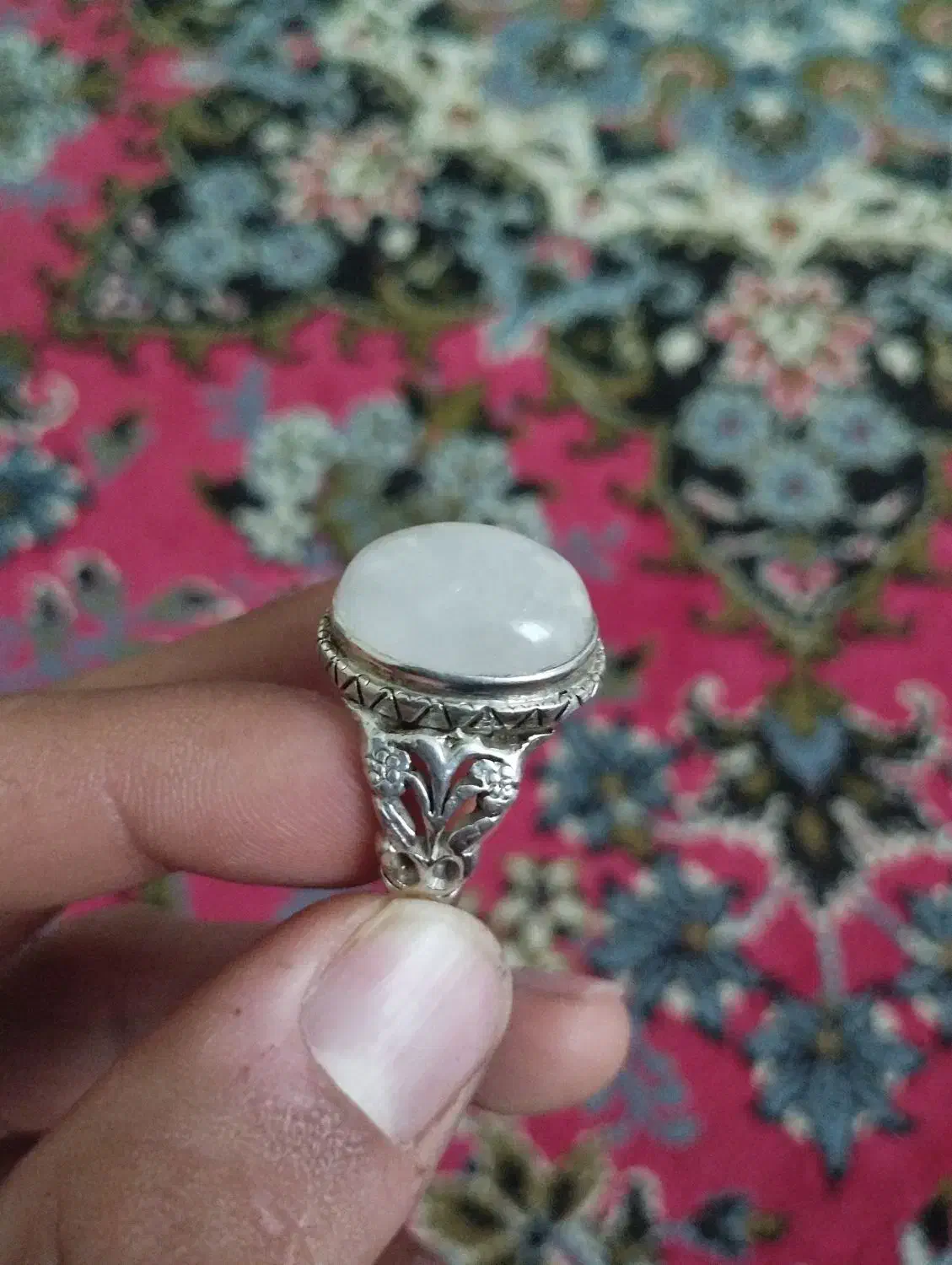 انگشتر تمام نقره925با سنگ در نجف|جواهرات|الیگودرز, |دیوار