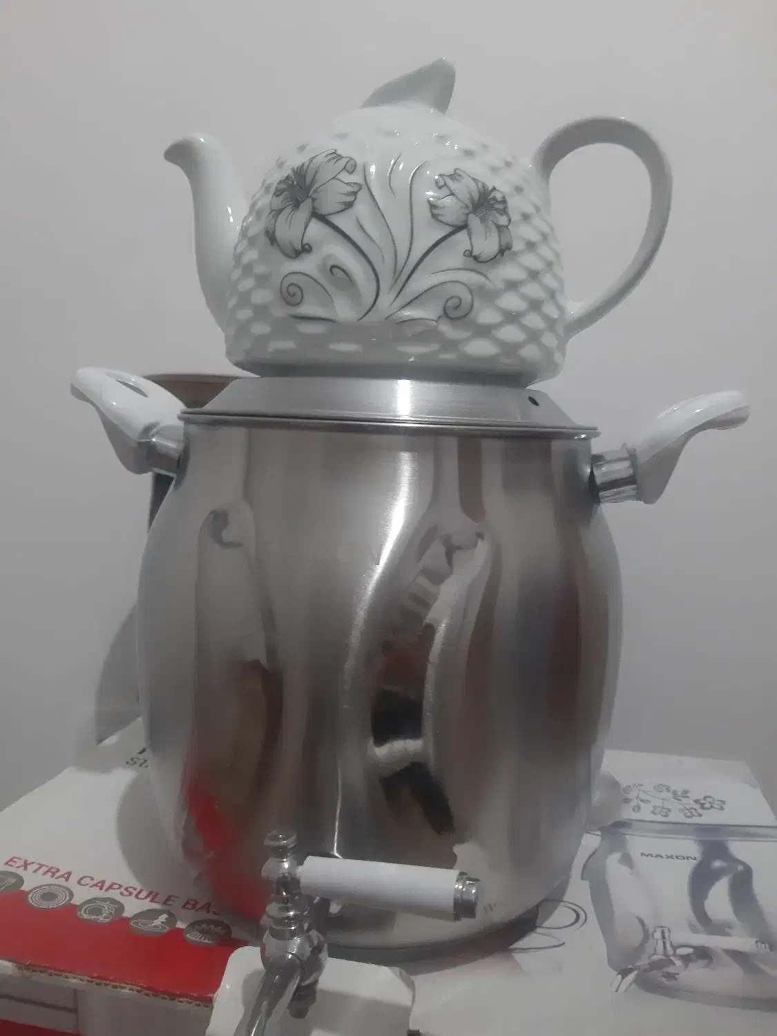 سماور روگازی همراه با قوری|قوری، کتری، قهوهساز دستی|ارومیه, |دیوار