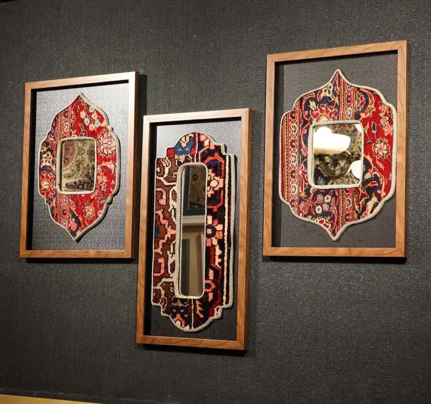 آینه طرح قالی  آینه دکوری سنتی|آینه|کرمان, |دیوار