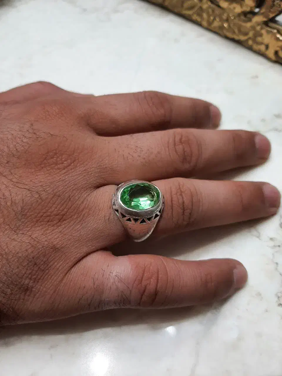 انگشتر آمیتیس سبز کمیاب و فوق کهنه|جواهرات|قم, نیروگاه|دیوار