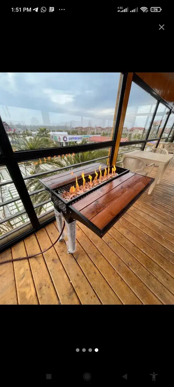 آتشدان فضای باز|کافی‌شاپ و رستوران|بندر انزلی, امامزاده|دیوار