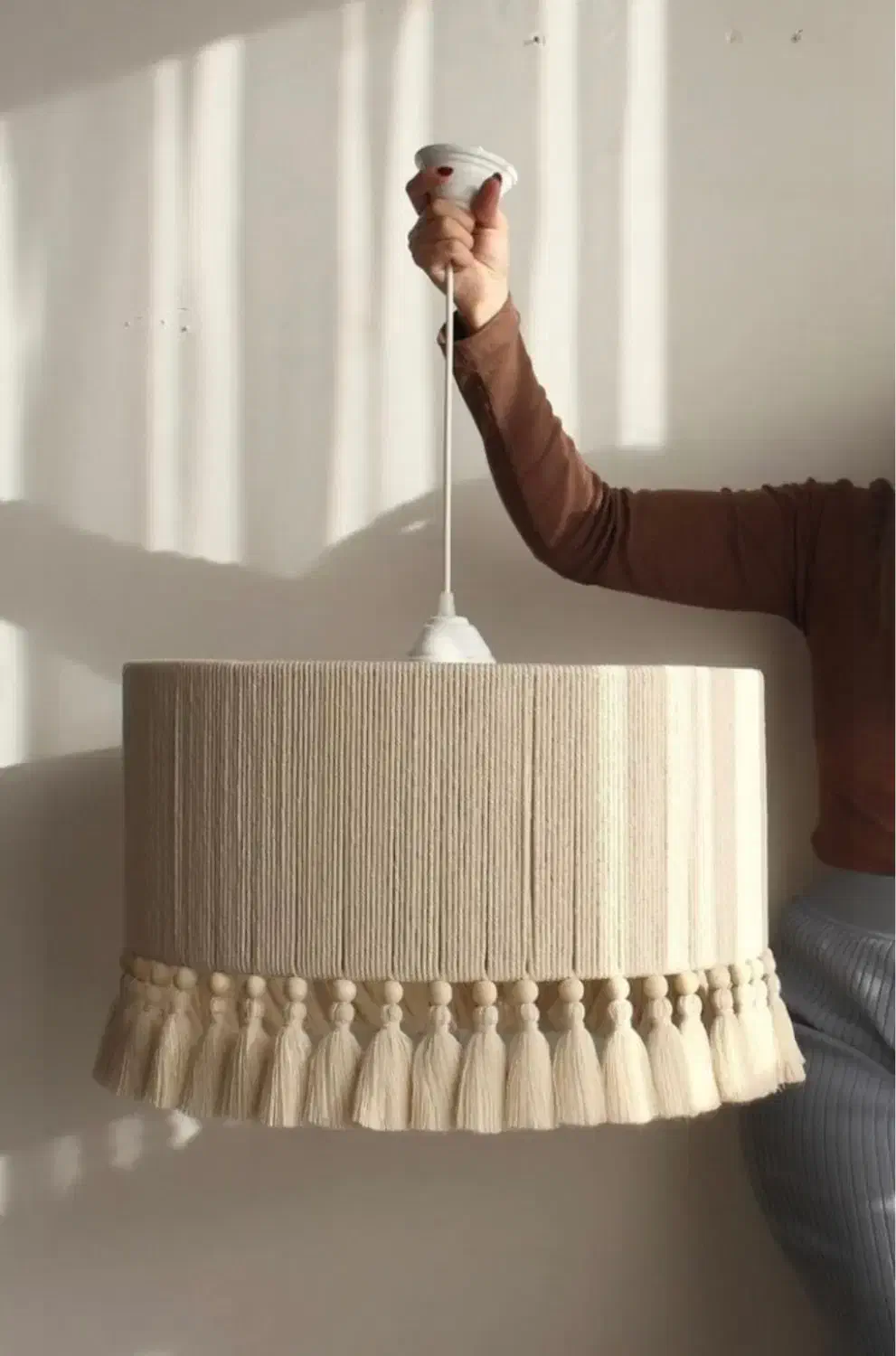 لوستر مکرومه و رافیا|لوستر و چراغ آویز|شهریار, شهریار|دیوار