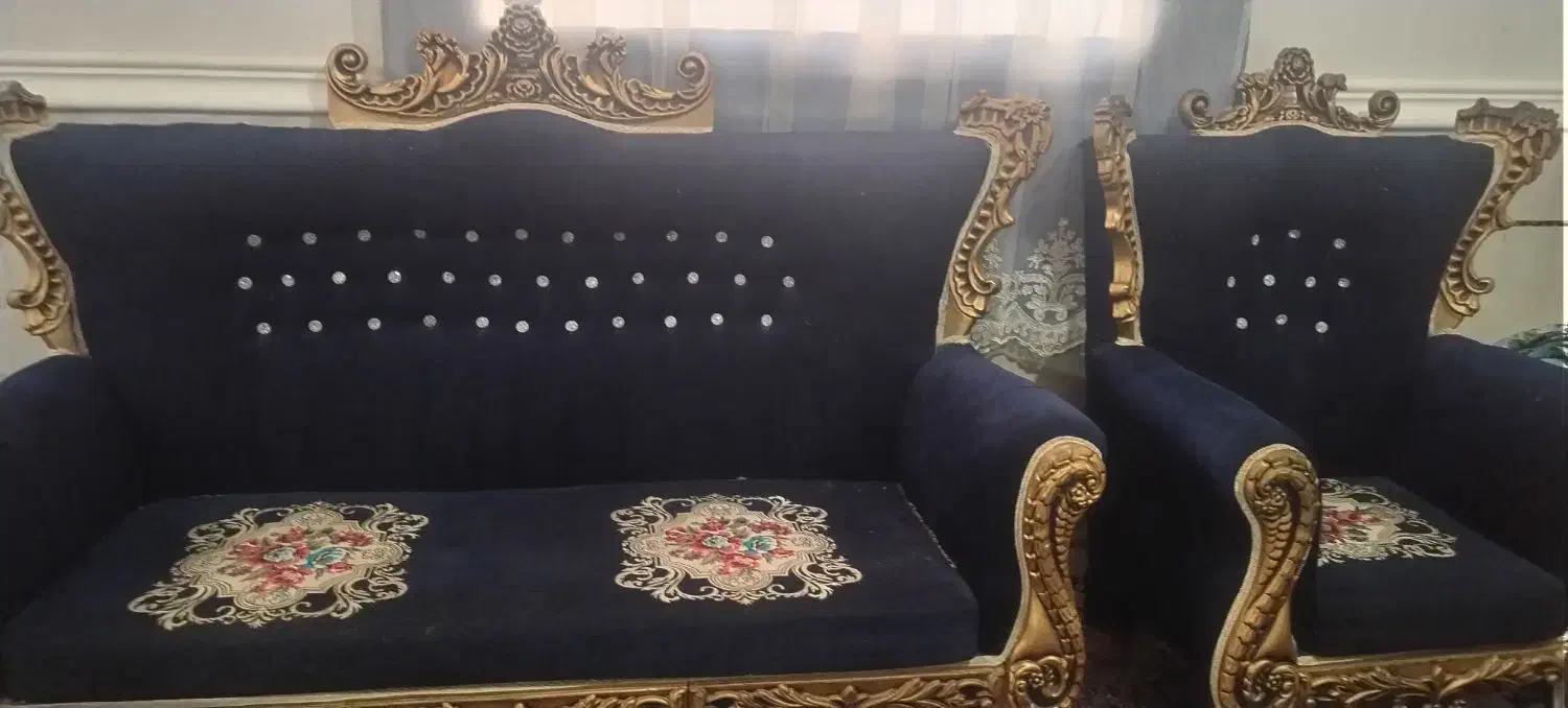 مبلمان 9 نفره همراه 3 عدد جلو مبلی|مبلمان خانگی و میز عسلی|زابل, |دیوار