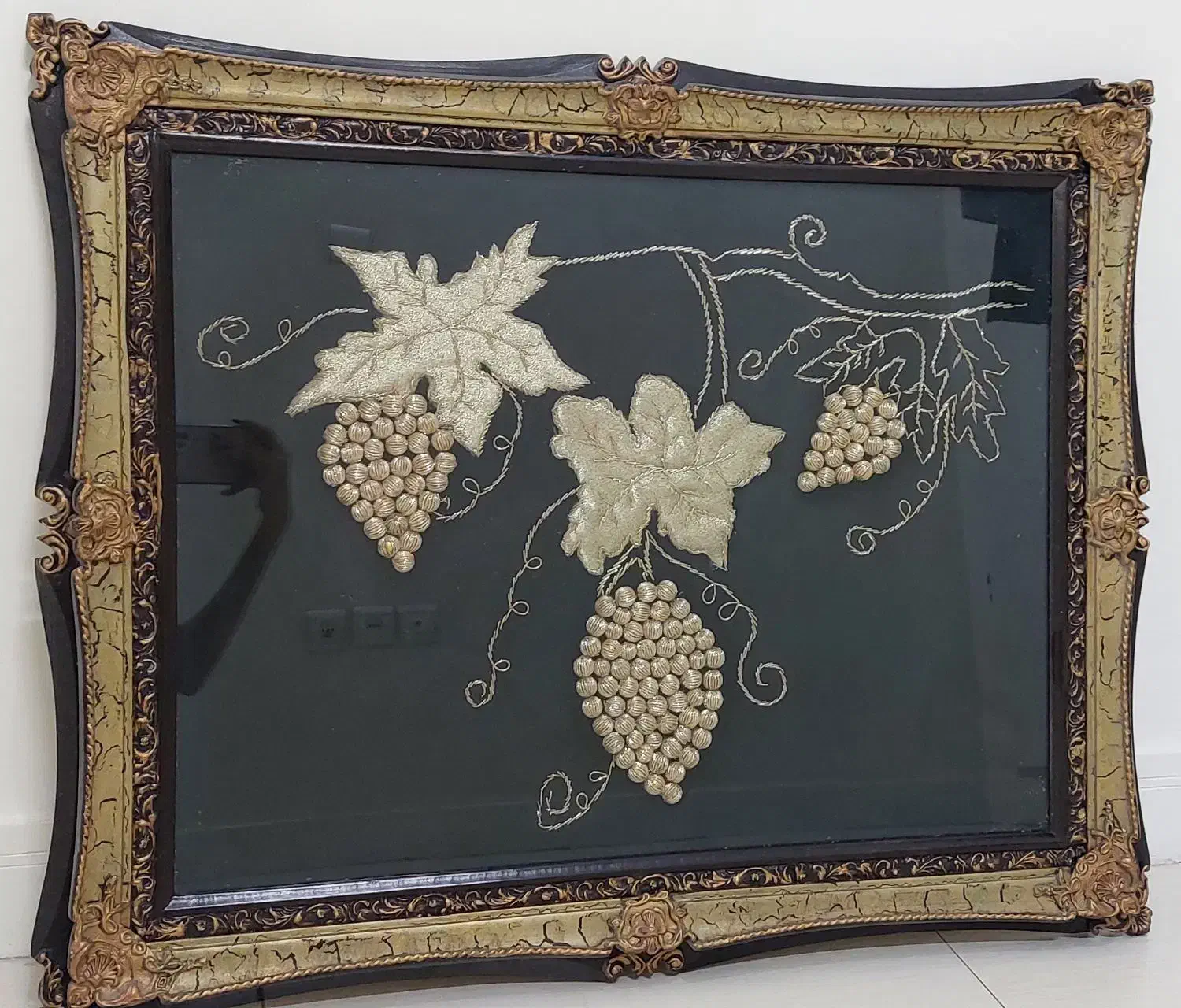 تابلو دست دوز با قاب طلایی|تابلو فرش|تهران, فردوس|دیوار