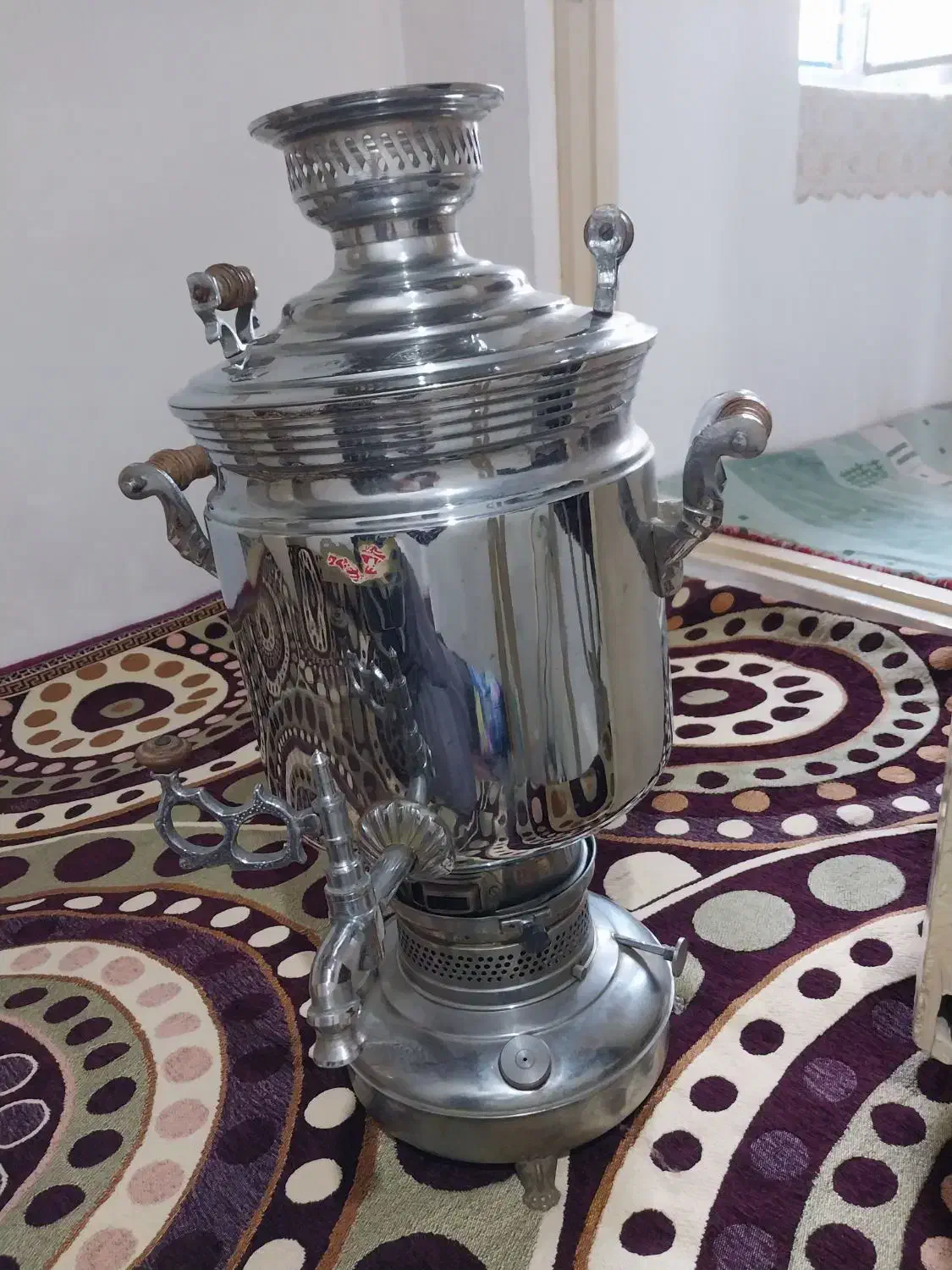 سماور  نفتی مجلسی  خیلی سنگی|سماور، چای‌ساز، قهوه‌ساز|باسمنج, |دیوار