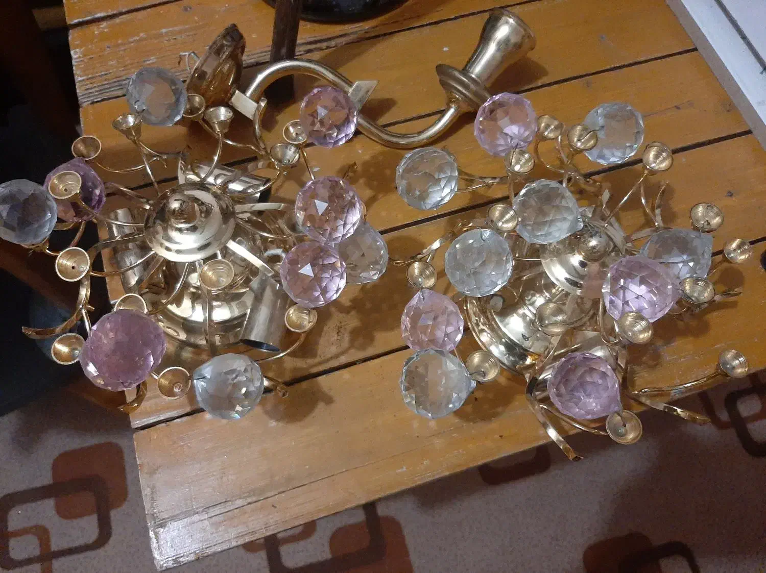 لوستر با گوی های شیشه ای|لوستر و چراغ آویز|اهواز, زندوکیلی|دیوار