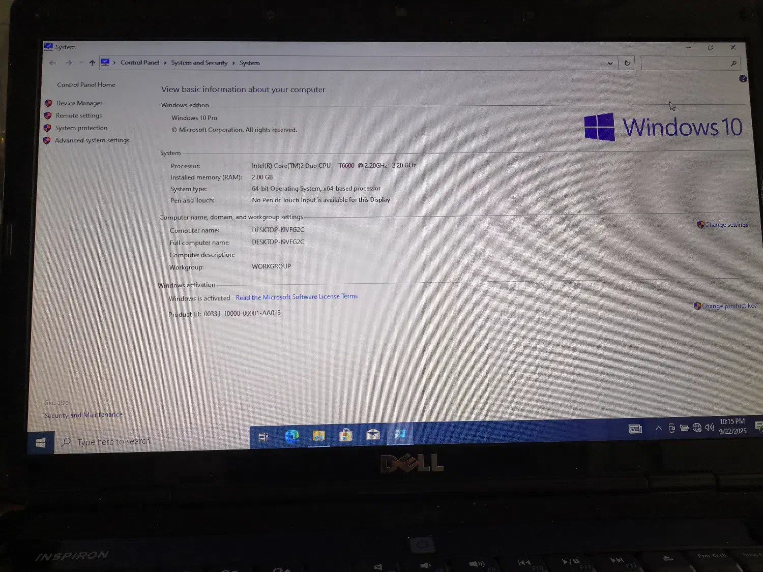 لپتاپ دل Dell INSPIRON 1545،ویندوز 10Pro،سالم،2تا|رایانه همراه|تهران, تهرانپارس جنوبی|دیوار
