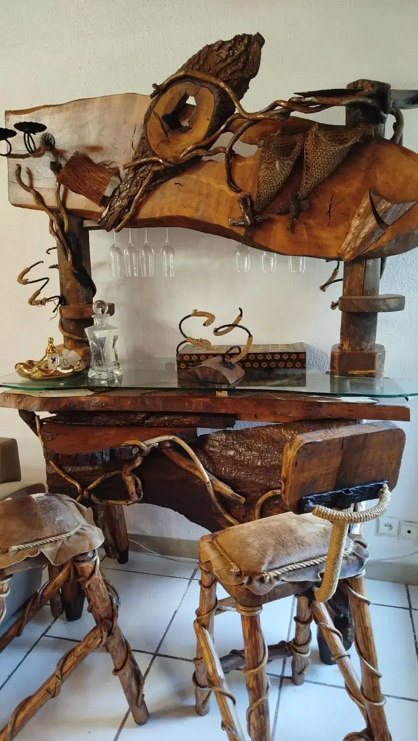 میز بار تمام چوب|بوفه، ویترین، کنسول|فریدون‌کنار, |دیوار