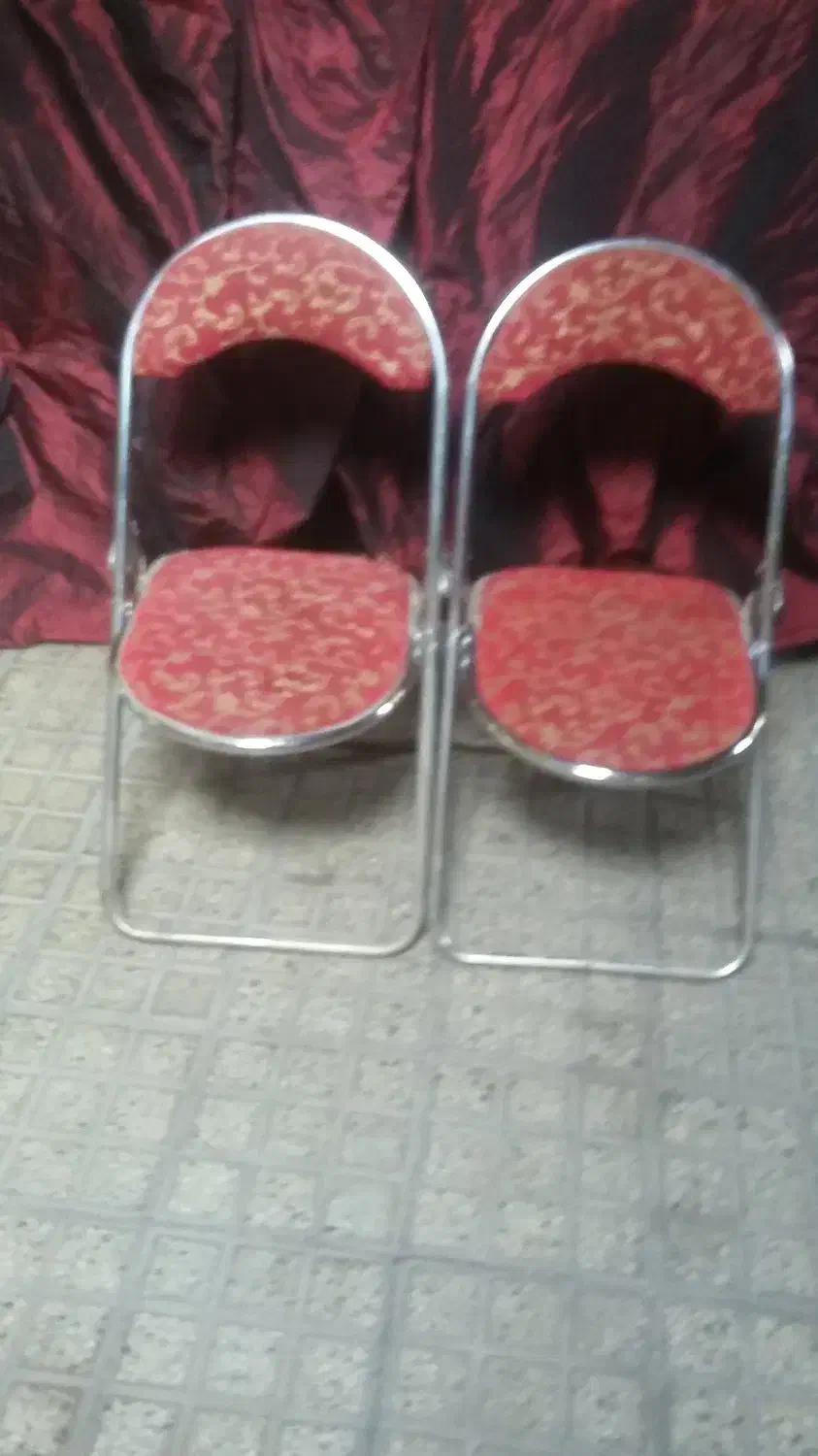 تعداد دو عدد صندلی فلزی تاشو|صندلی و نیمکت|قائمشهر, |دیوار