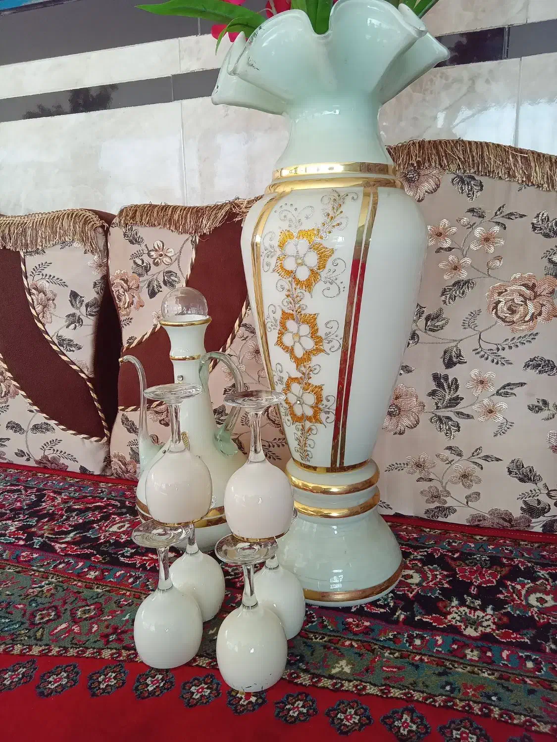 گلدون با جام|صنایع دستی و سایر لوازم تزئینی|آستانه اشرفیه, |دیوار