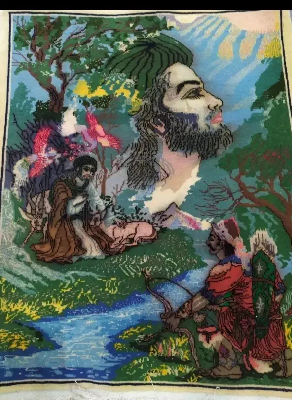 تابلوفرش دستبافت.ضامن اهو.|تابلو فرش|کیش, |دیوار