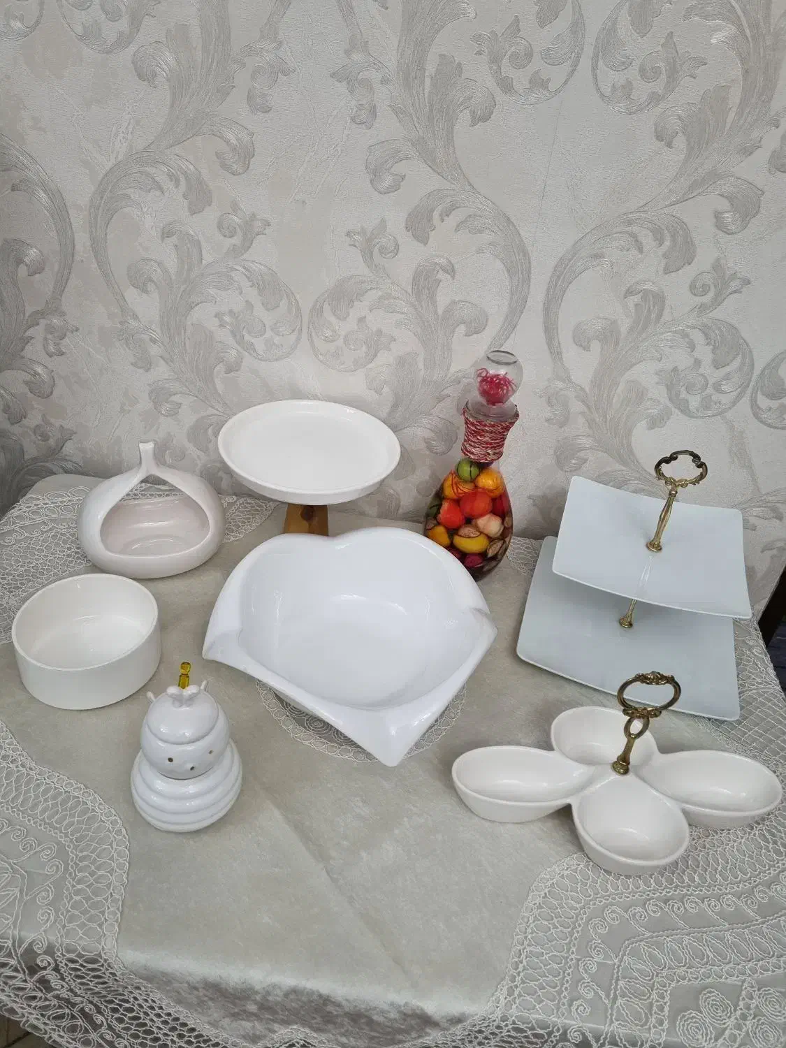 ست پذیرایی سفید.مناسب یلدا و عید نوروز|ظروف سرو و پذیرایی|محمدشهر, محمدشهر|دیوار