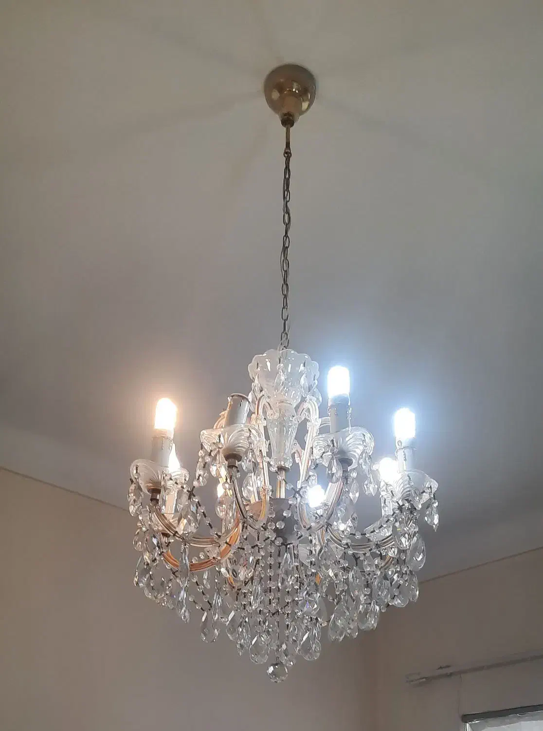 ۲عدد لوستر کریستالی|لوستر و چراغ آویز|تبریز, |دیوار