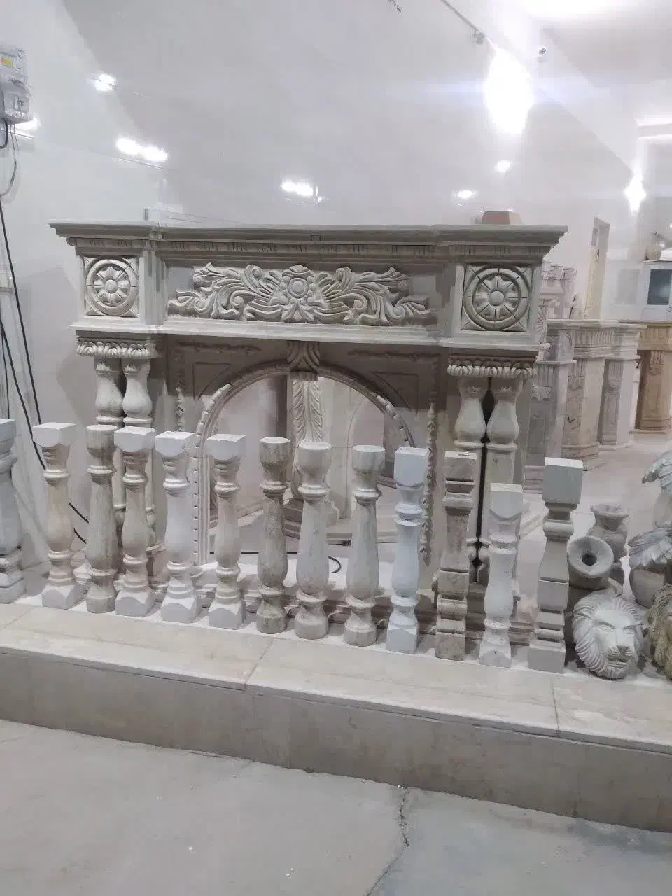 شومینه آبنما باربیکیو نرده سنگی|بخاری، هیتر، شومینه|کرمان, |دیوار