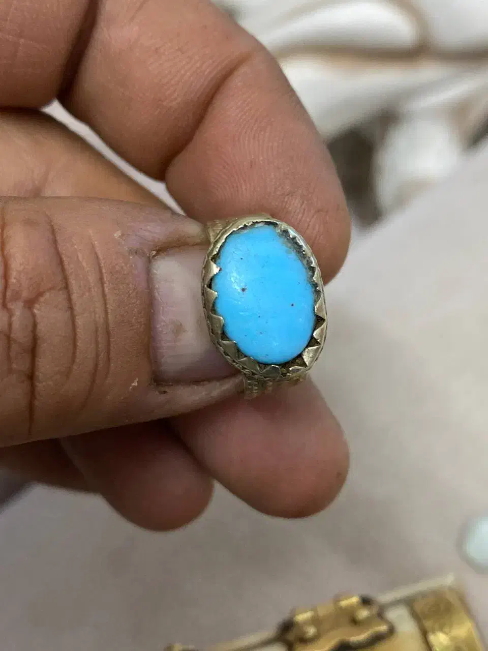 انگشتر فیروزه نیشابور صفوی پاک زمرد افغان کهنه|جواهرات|تهران, دولاب|دیوار