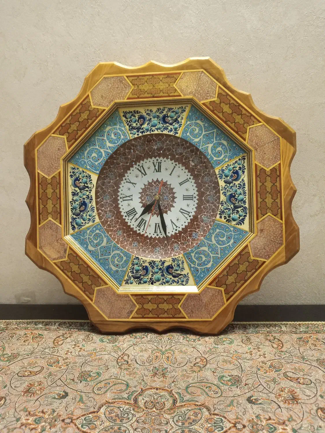 ساعت دیواری تمام چوب مینیاتوری کاردست|ساعت دیواری و تزئینی|کاشان, دانش|دیوار