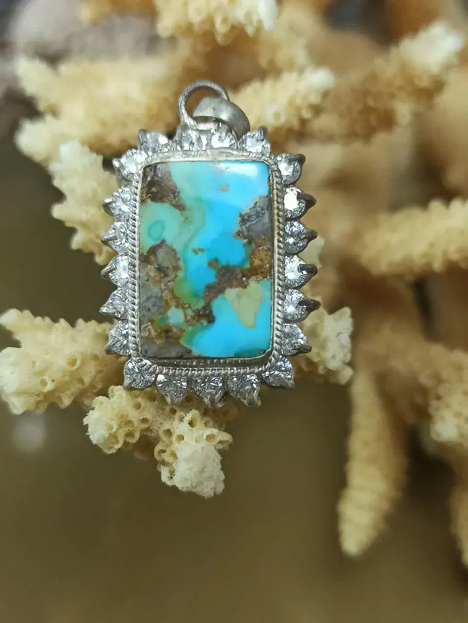 آویز فیروزه نقره زنانه|بدلیجات|بندرلنگه, |دیوار