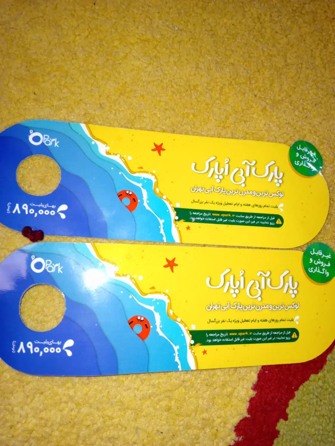 بلیت پارک آبی اپارک|بلیت ورزشی|بومهن, |دیوار