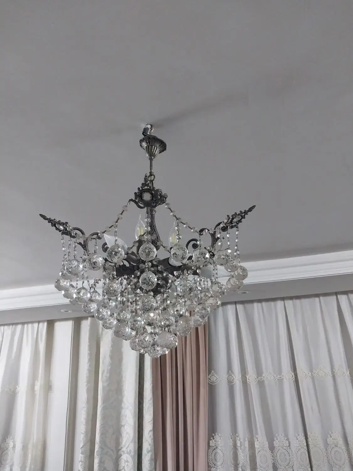 لوستر کریستالی برنج|لوستر و چراغ آویز|تهران, جوادیه|دیوار