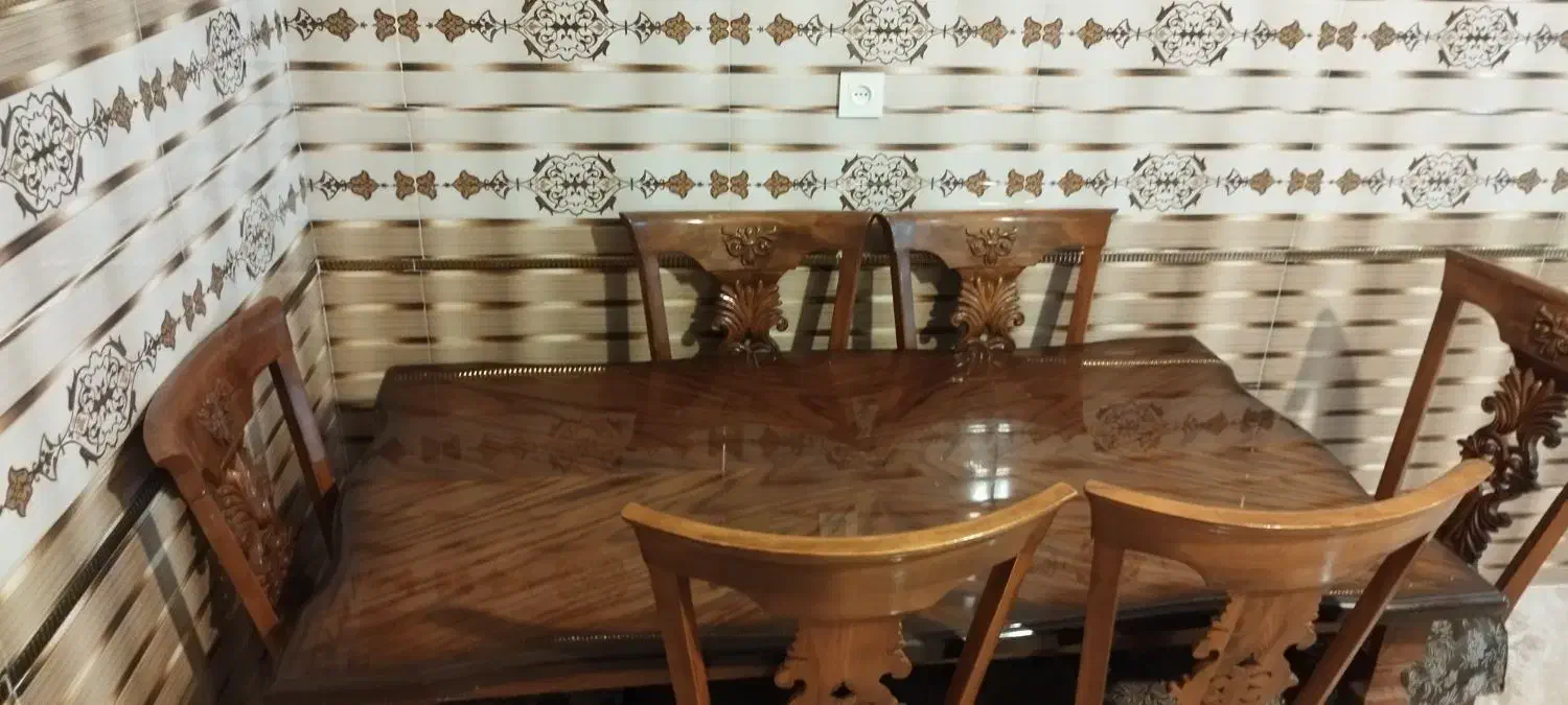 میز و صندلی غذاخوری ۶نفره|میز و صندلی غذاخوری|ثلاث باباجانی, |دیوار