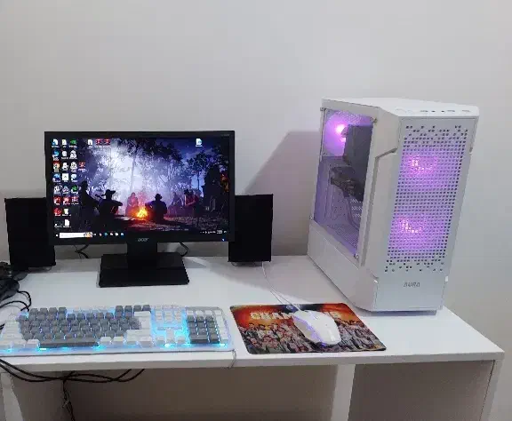 کیس کامپیوتر گیمینگ حرفه‌ای همراه با مانیتور|رایانه رومیزی|بانه, |دیوار