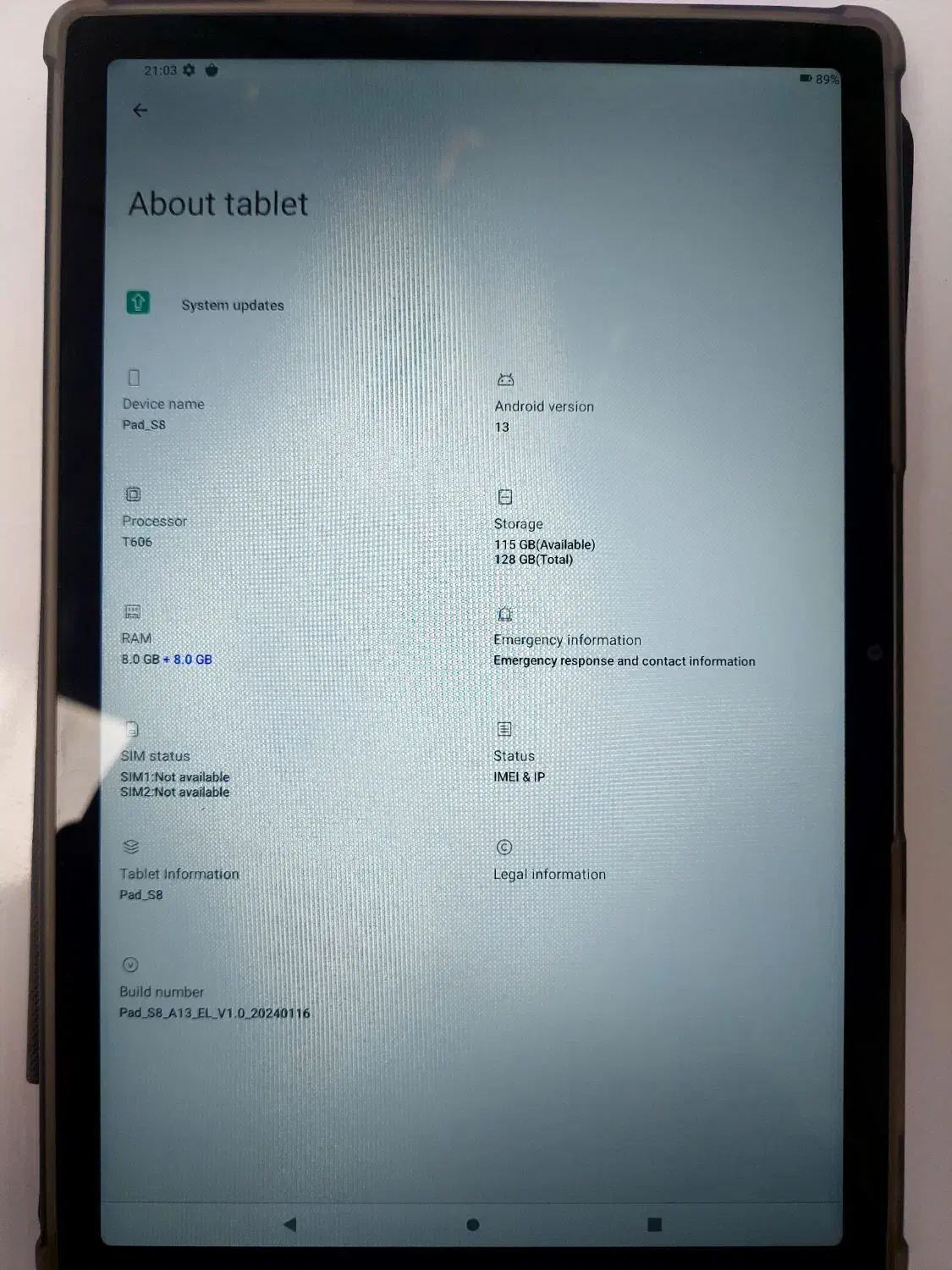 تبلت S8|تبلت|ماکو, |دیوار