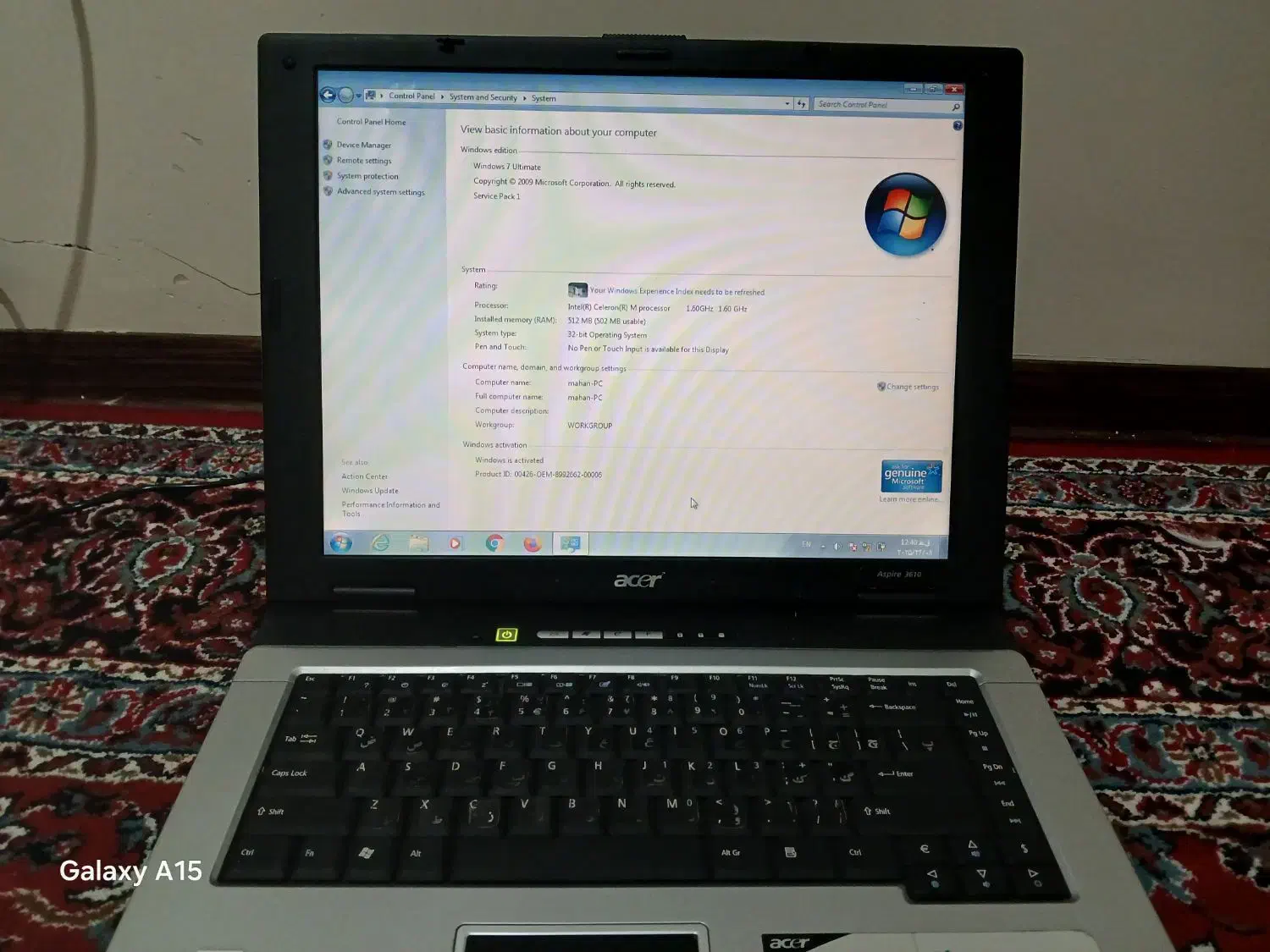 aspire3610. ایسر|رایانه همراه|تهران, تسلیحات|دیوار