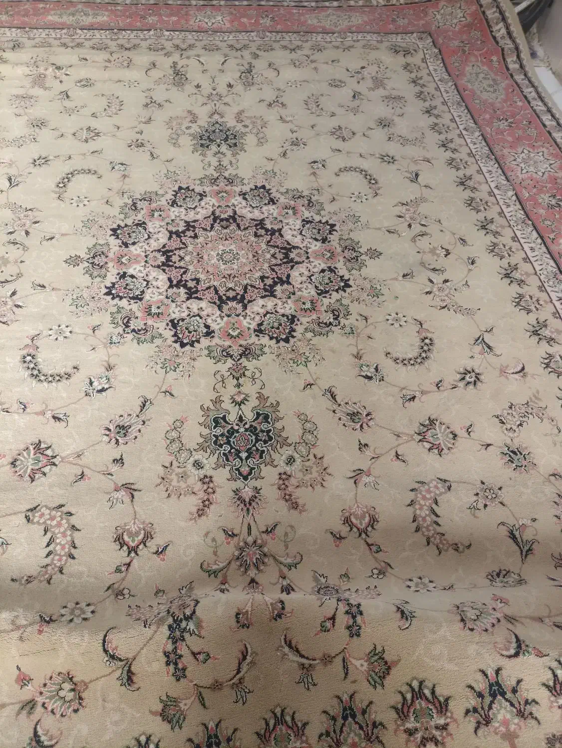 دوتا 12متری تمام نخ پر گل|فرش|نورآباد, |دیوار