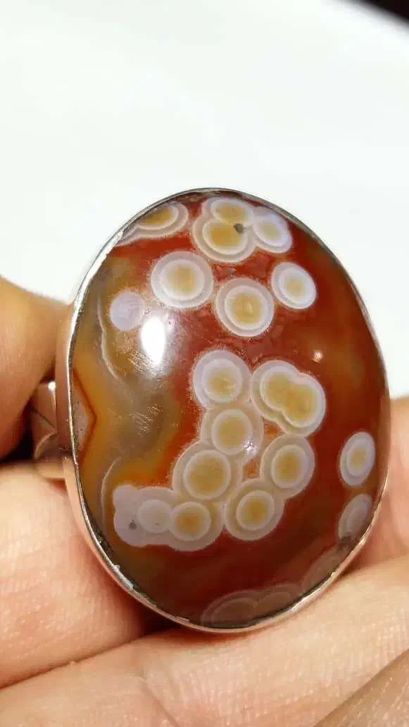 انگشتر نقره سلیمانی لامه پر چشم کهنه یمنی|جواهرات|دوگنبدان, |دیوار