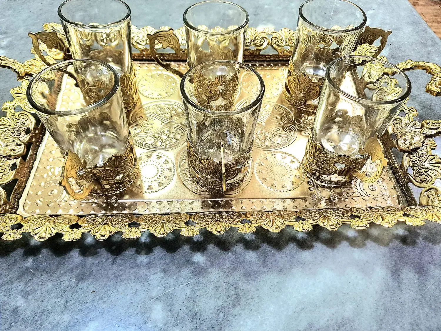 ست چای خوری طلایی|ظروف سرو و پذیرایی|اردکان, |دیوار