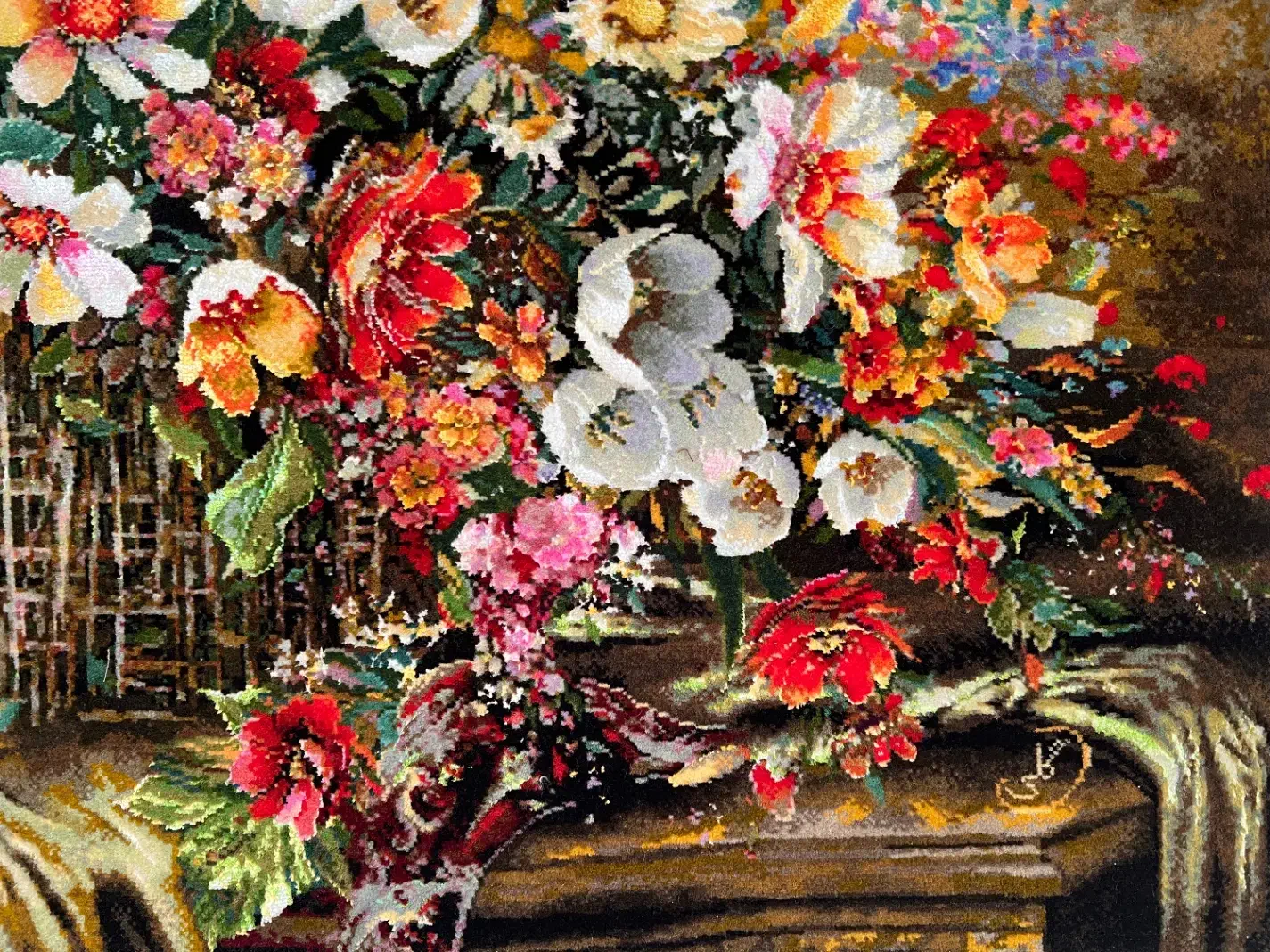 تابلو فرش دستبافت ابریشم نو|تابلو فرش|سرخه حصار, |دیوار