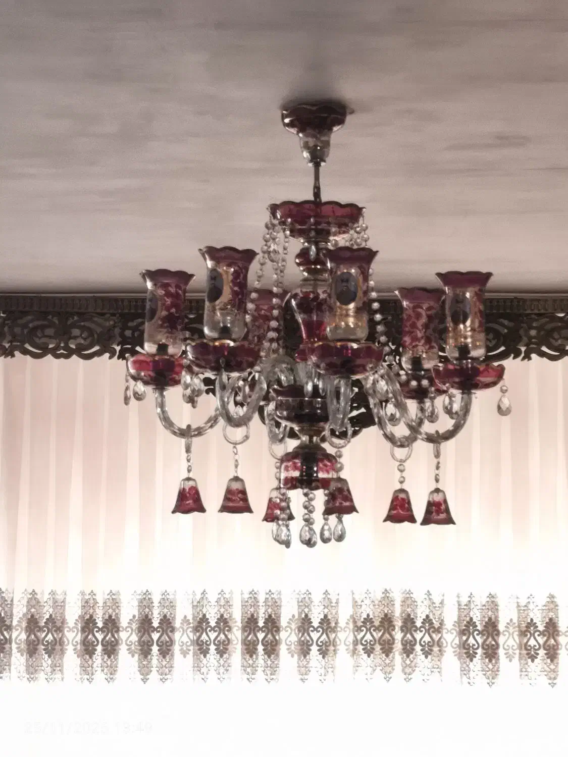 لوستر ۶ شاخه شاه عباسی عتیقه|لوستر و چراغ آویز|شیراز, صاحب الزمان|دیوار