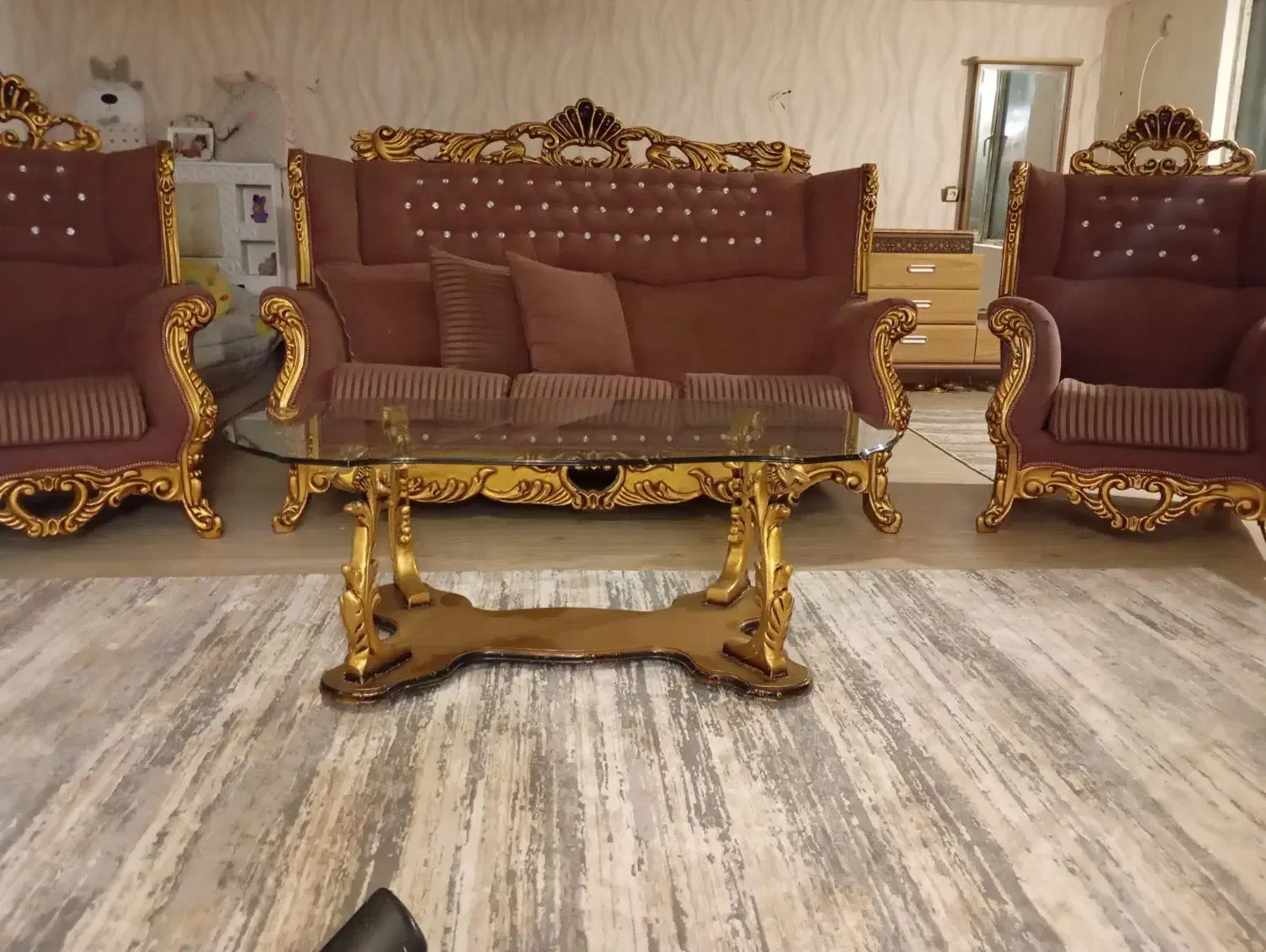 مبل راحتی استیل همراه شزلون و ناهار خوری|مبلمان خانگی و میز عسلی|ری, اقدسیه|دیوار