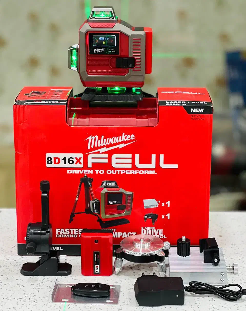 تراز لیزری ۴ بعدی ۱۶ لاین نور سبز میلواکی|ابزارآلات|اصفهان, شاهد|دیوار