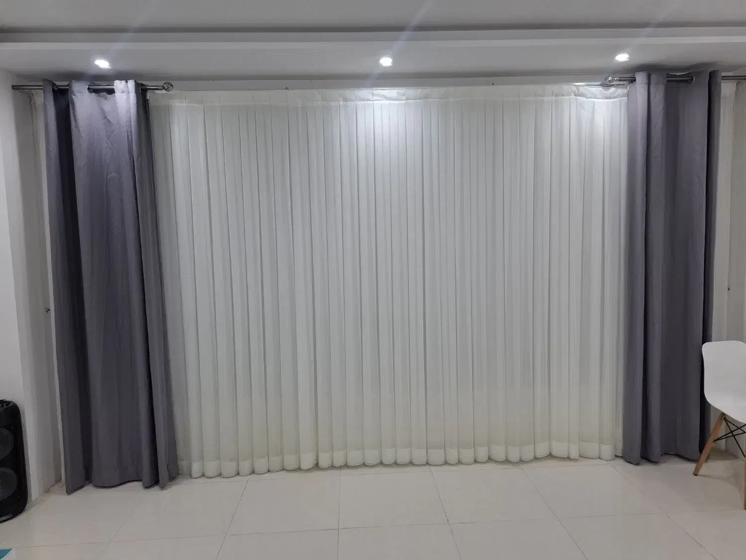 پرده و دکور بغل طوسی شیک|پرده، رانر، رومیزی|همدان, |دیوار