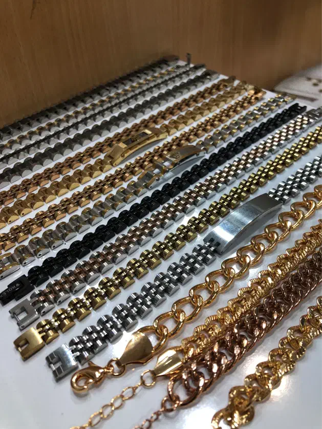 دستبند گردنبند انگشتر نیم ست استیل رنگ ثابت|بدلیجات|نیشابور, امام خمینی|دیوار