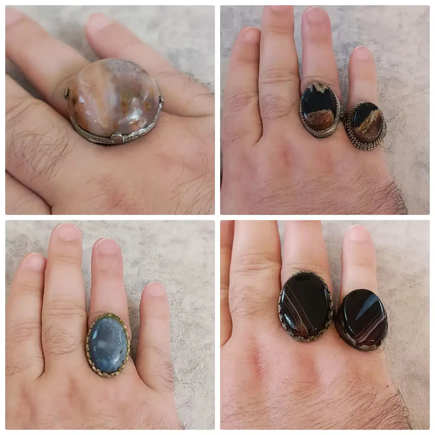 انواع انگشتر عقیق شجر سلیمانی جواهراتی|بدلیجات|کرمانشاه, |دیوار